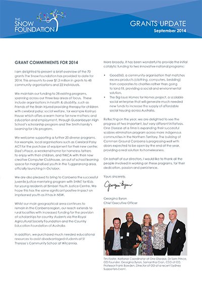 The SF Grants Commitments for 2014 Cover