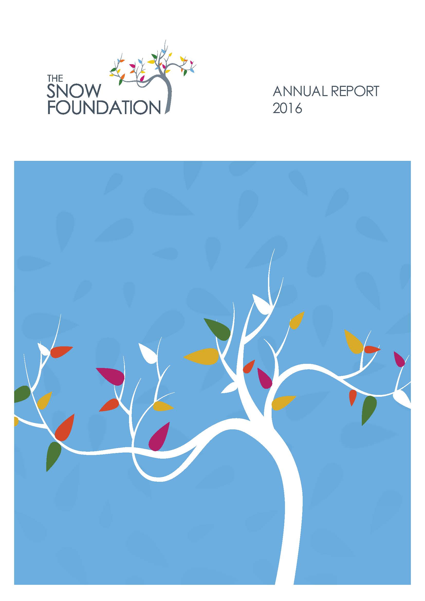 The Snow Foundation Annual Report 2016 Cover